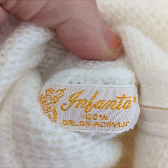 Vintage Baby Boy Infanta White Jacket Duck Embroidered Hooded 12 Month Easter - Picture 7 of 7